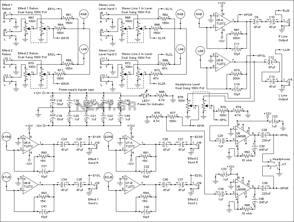6 input mixer circuit diagram – Circuit Schematic