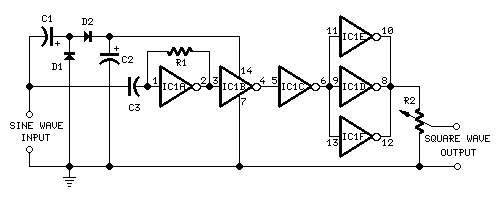 Sine to Square wave Converter circuit