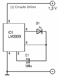 Easy 15 V LED flasher circuit
