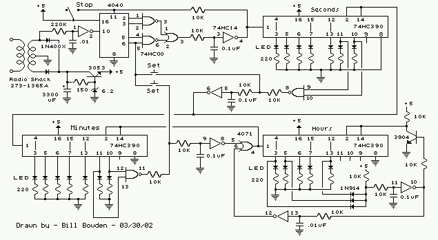 19 LED Clock circuit