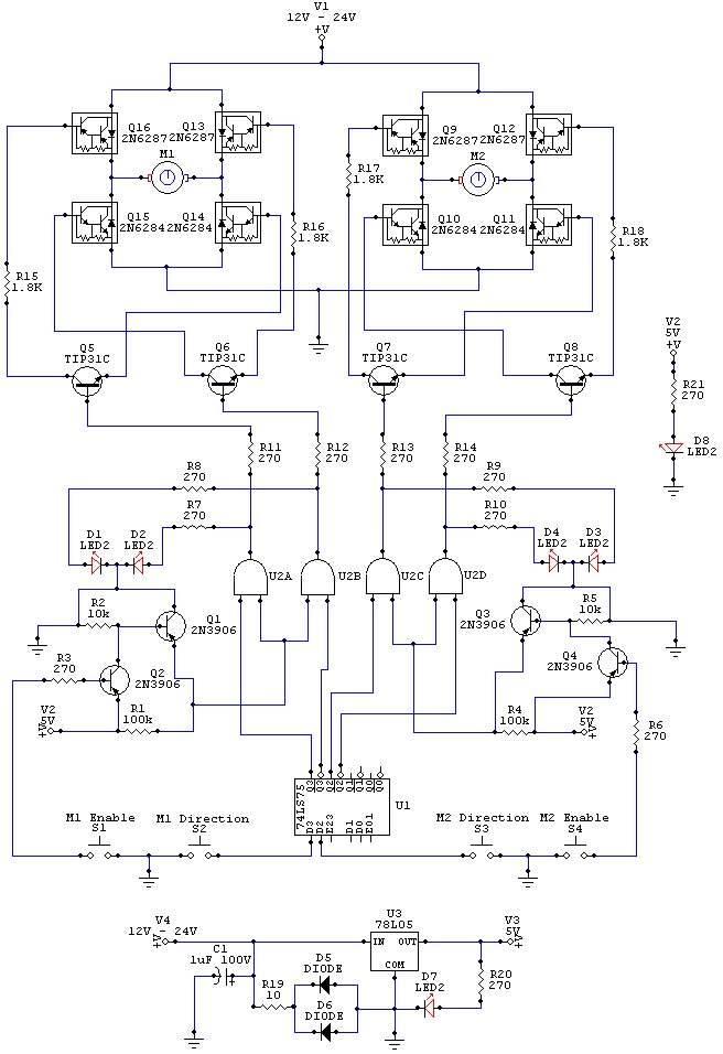 Electronic robot wiring schematic circuit