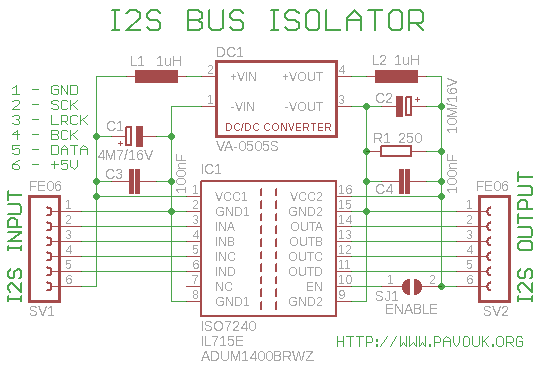 I2S isolator circuit