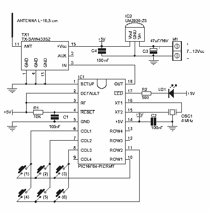 6 Channel RF Remote Control circuit