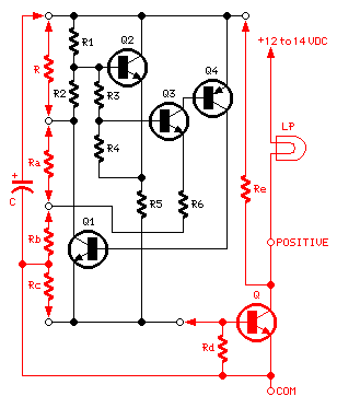 15V LED Flasher Oscillator circuit
