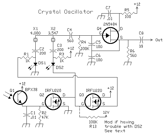 Circuit Crystal OscillatorAmplifier circuit