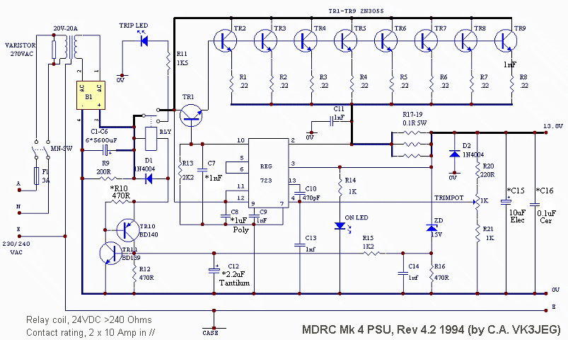 MDRC Mark 4 20 Amp Power Supply circuit