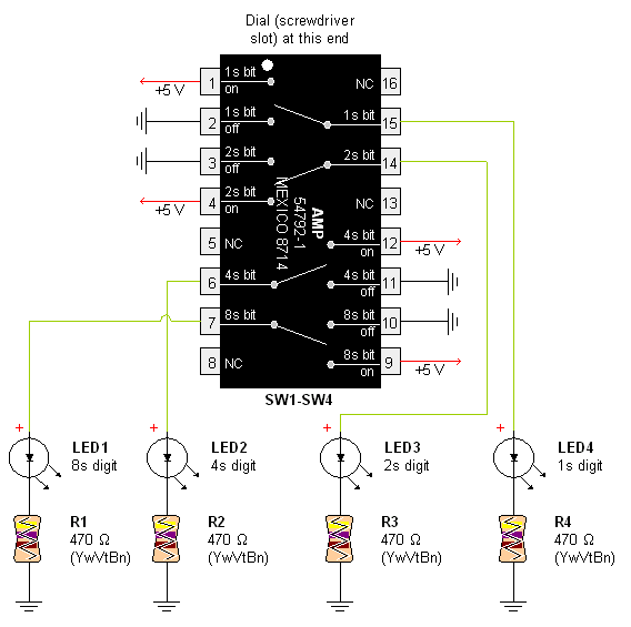 AMP Hexadecimal Rotary Switch circuit