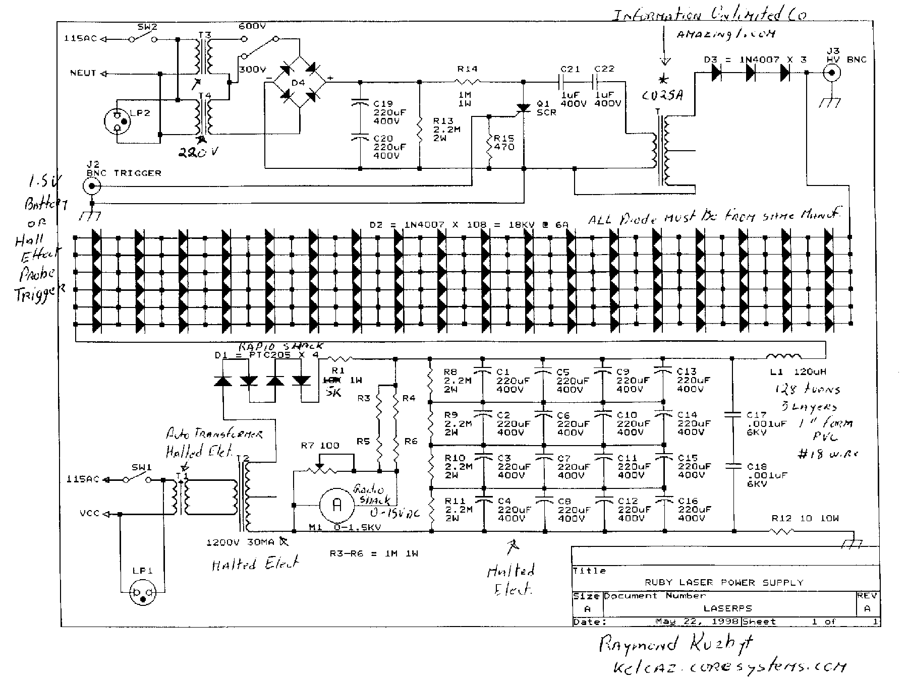 Complete SS Laser Power Supply Schematics – Circuit Schematic