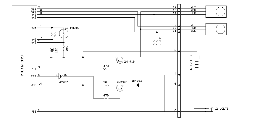 Incect Robot circuit (PIC16F818) – Circuit Schematic