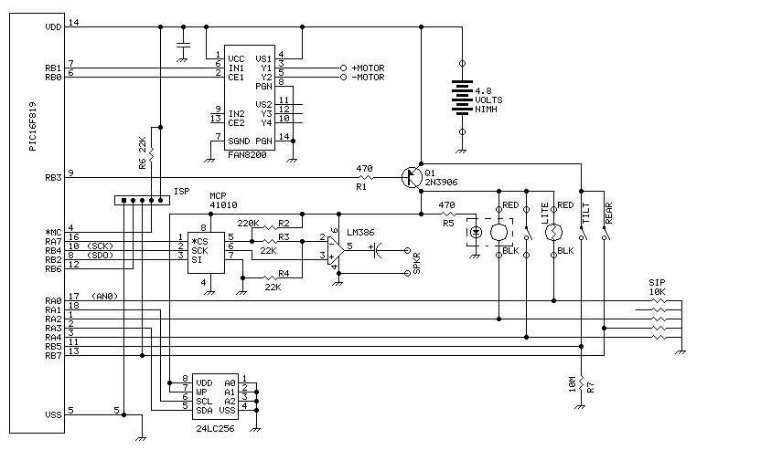 Furby robot using PIC16F819 – Circuit Schematic