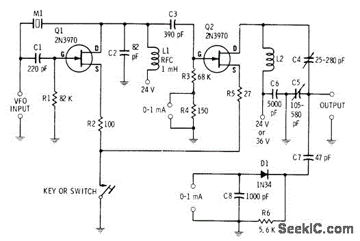 14W CW TRANSMITTER circuit