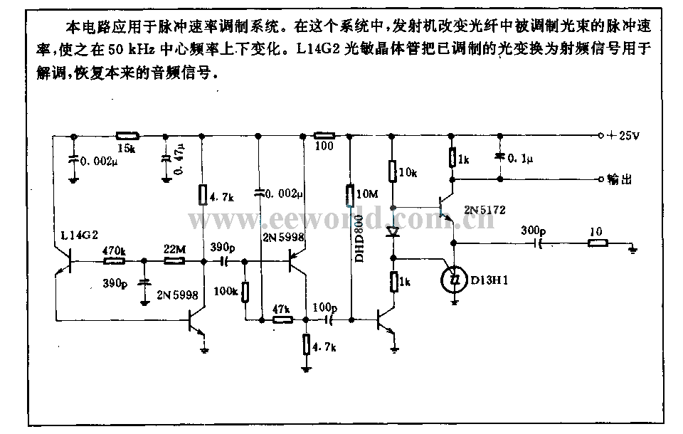 50kHz FM optical receiver circuit