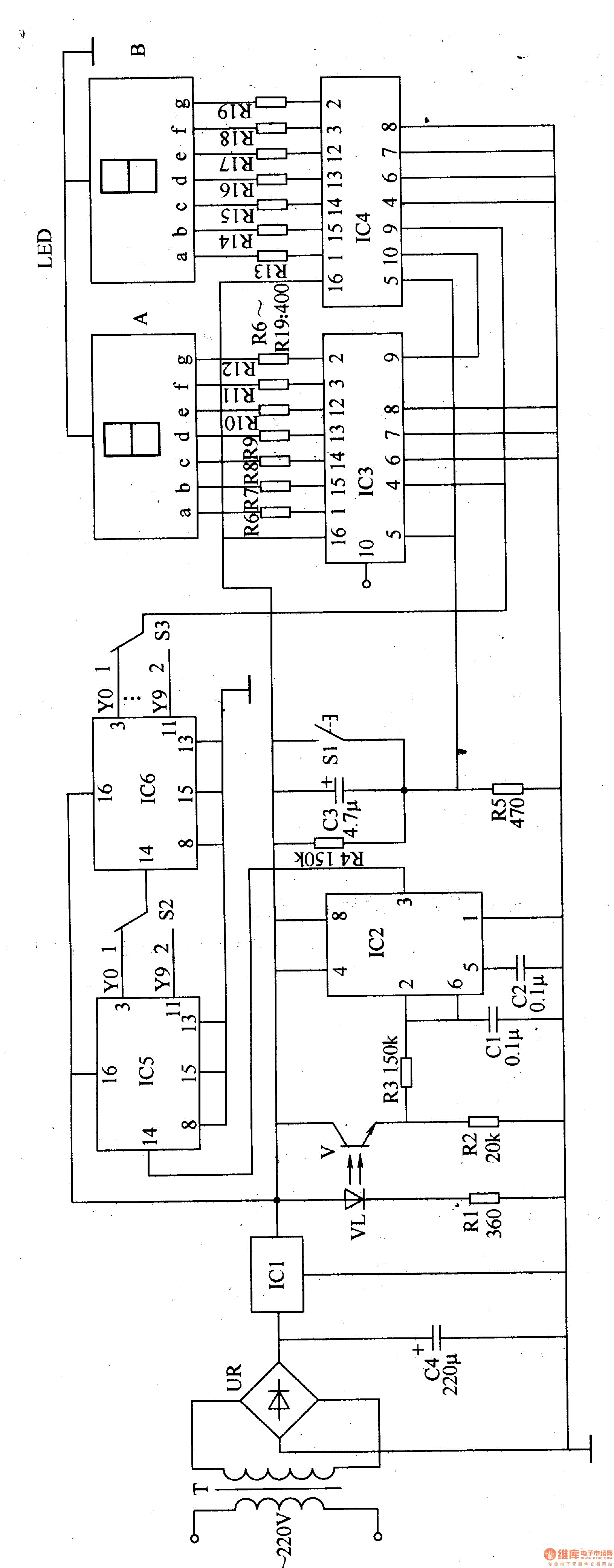 Winding electronic counter 2 circuit