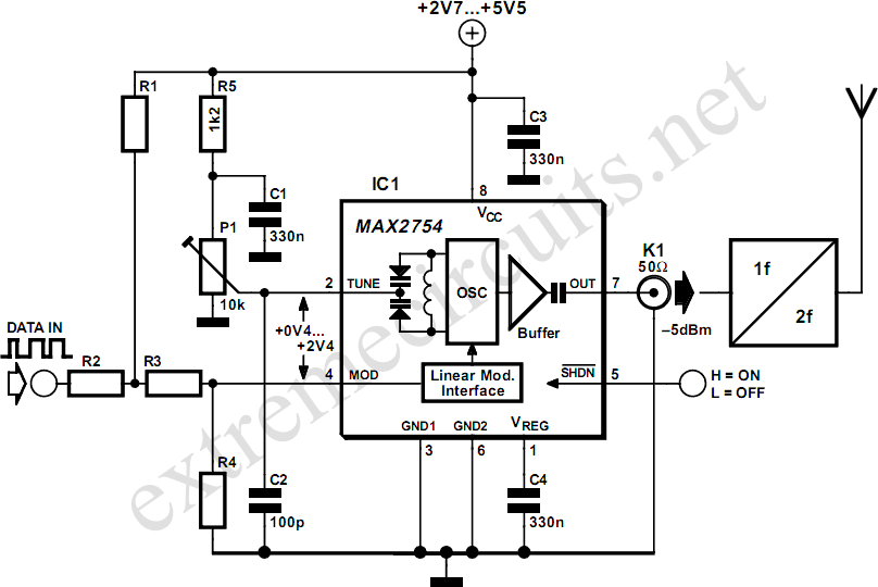 12GHz VCO With Linear Modulation circuit using MAX2754 circuit