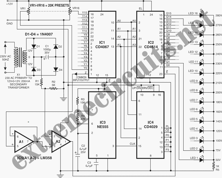 Digital Main Voltage Indicator circuit