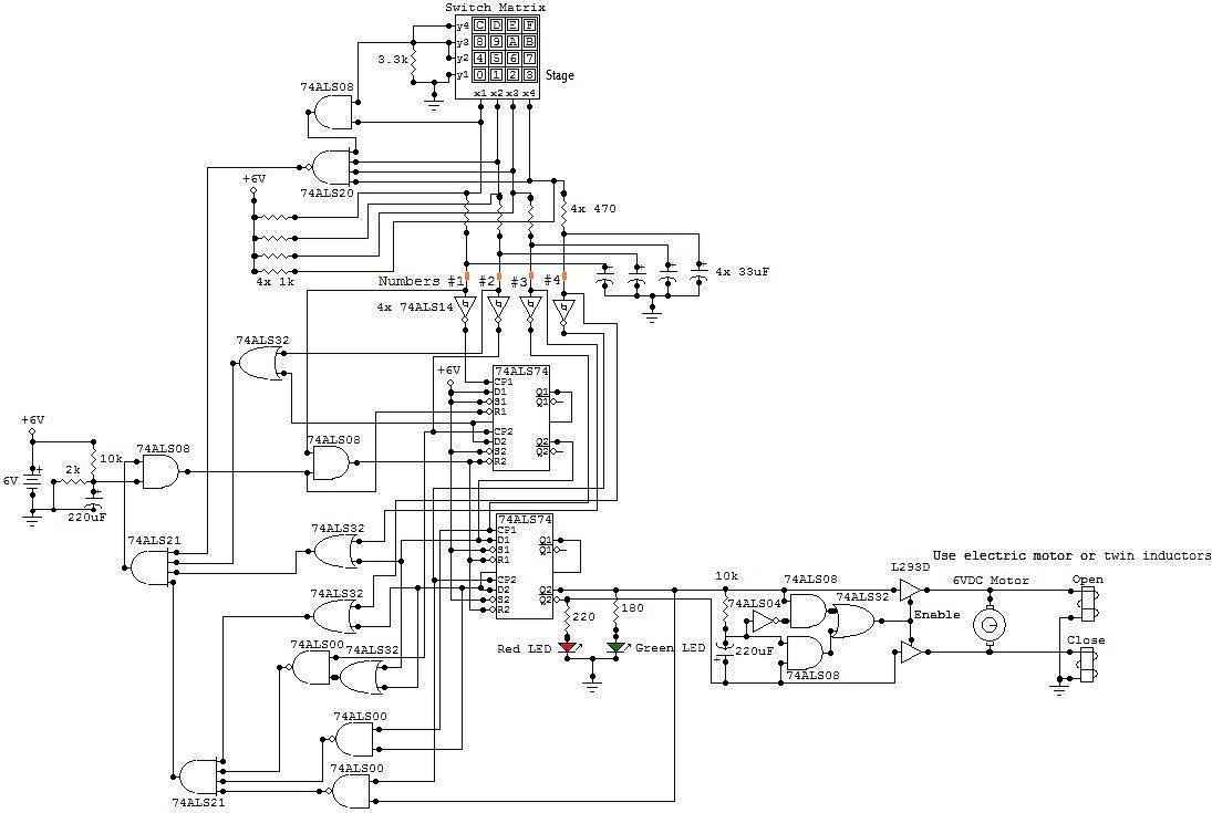 Audio Electronic Locker Circuit Schematic Picture circuit