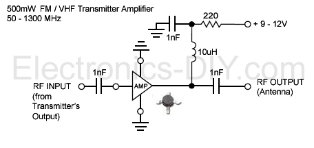 FM-VHF Amplifier Booster Transmitter circuit