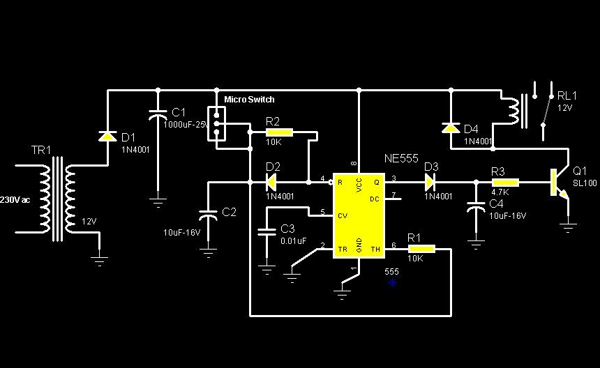 Rotation Sensor Circuit Using 555 PCB circuit