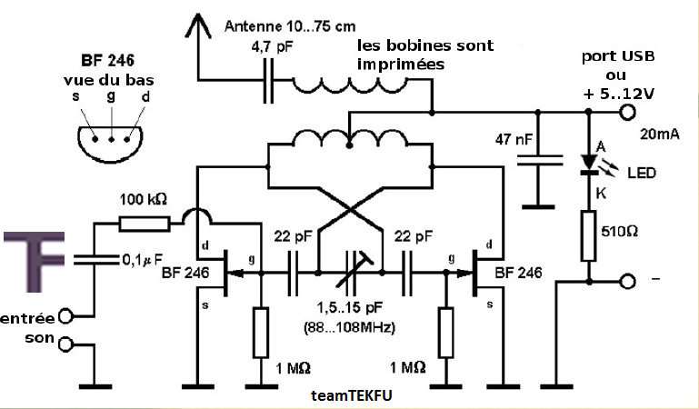 USB Mono FM Transmitter circuit