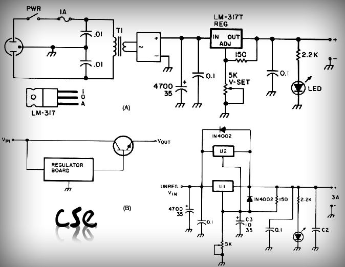 Universal Power Supply Circuit with IC LM317 Schematic Diagram – Circuit Schematic