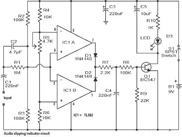 Audio Clipping Detector Circuit