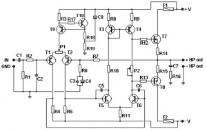 100w basic mosfet amplifier – Circuit Schematic