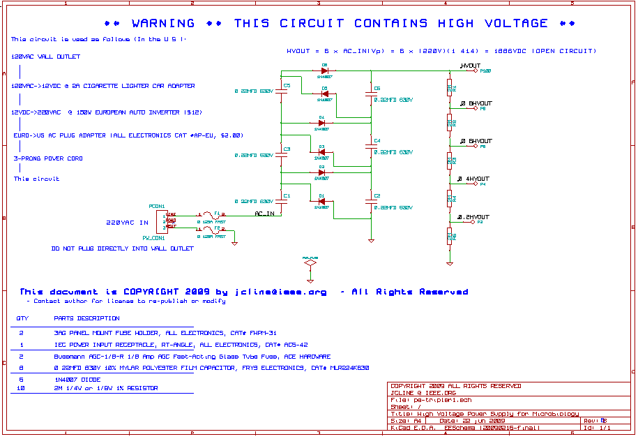 Low Cost High Voltage Power Supply circuit