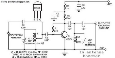 Active FM Antenna Booster circuit PCB