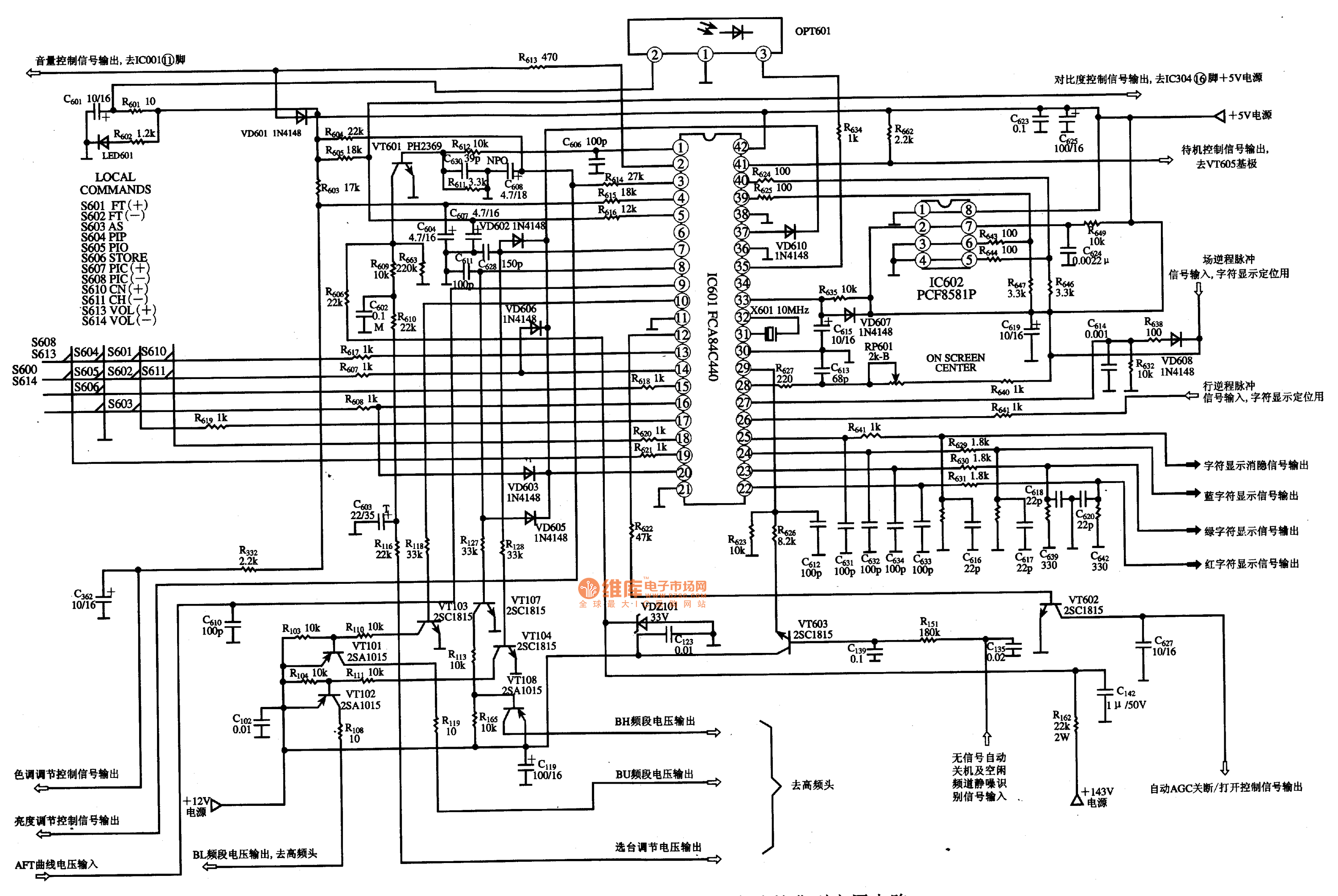 PCA84C-440441 Single-chip microcomputer integrated circuit diagram circuit