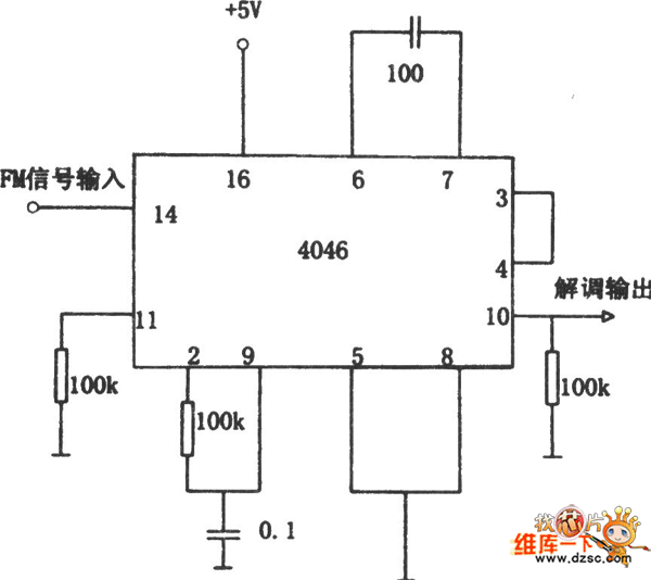 The PLL FM demodulator 4046 circuit