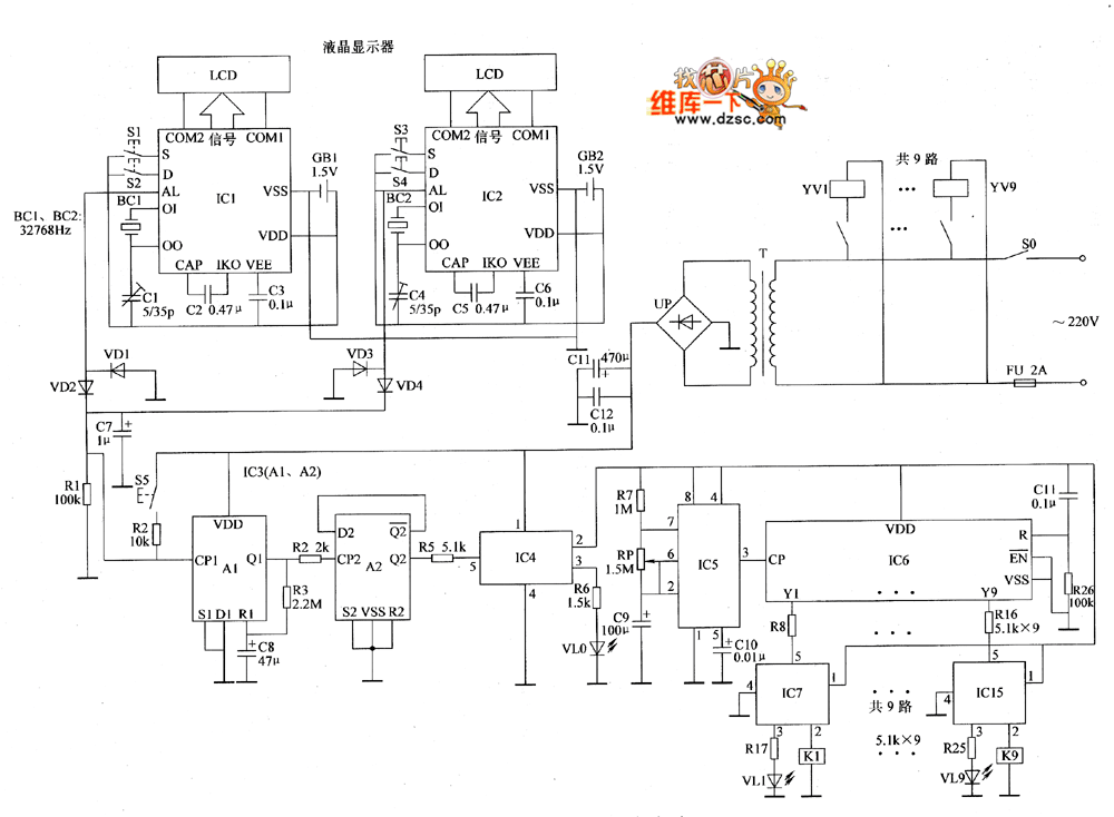 Automatic sprinkler controller circuit diagram 1 circuit