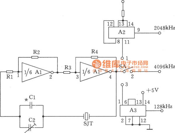 Mutiple Output Crystal Oscillator Sensor circuit