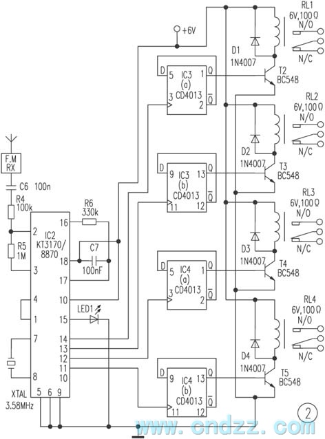 One kind of wireless remote control circuit
