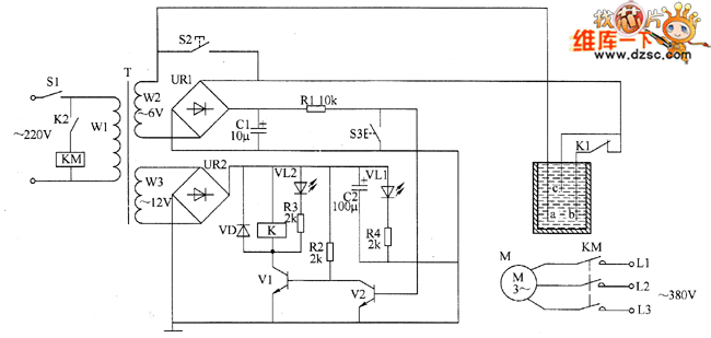 Liquid level controller circuit diagram 1 - circuit