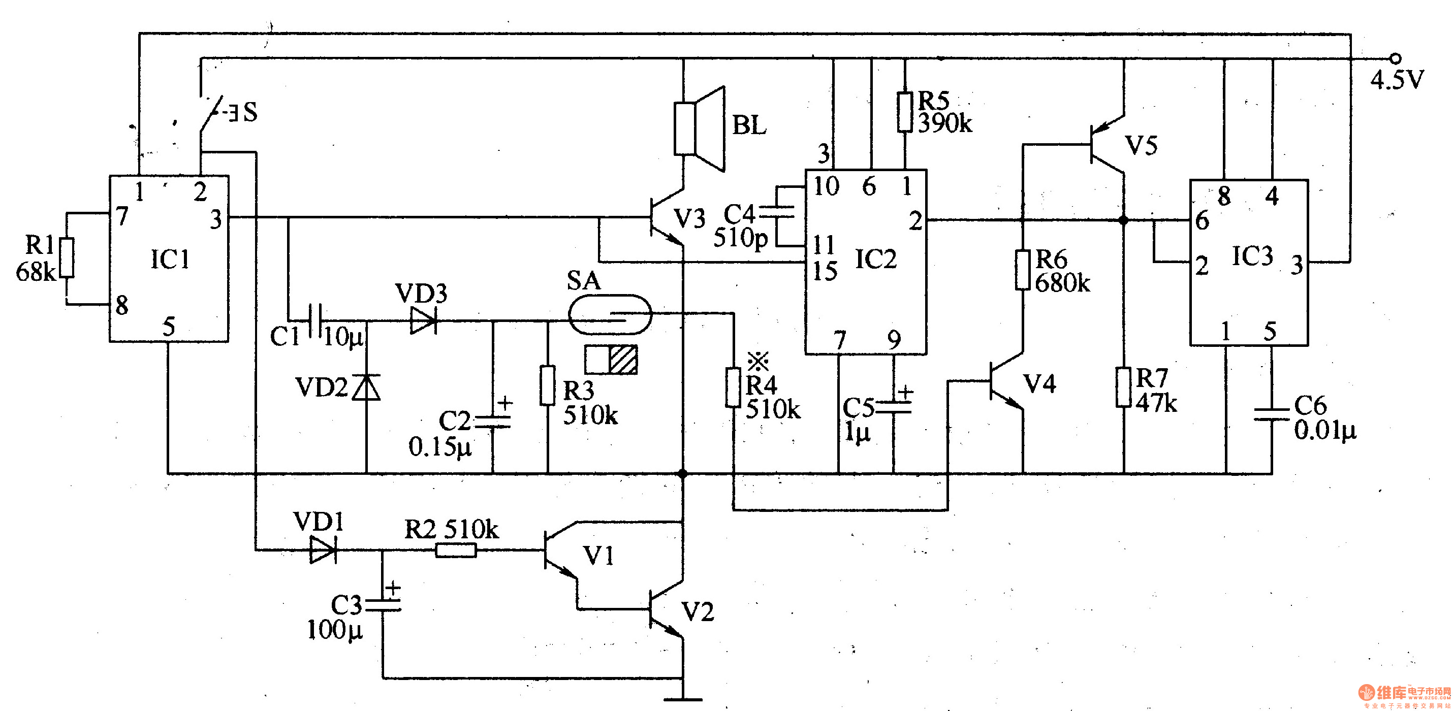 Politely welcoming electronic doorbell circuit