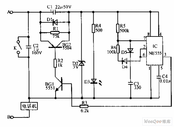 Simple telephone time lock circuit diagram circuit