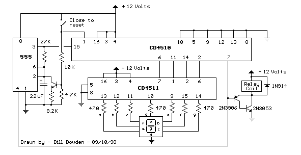 9 Second Digital Readout Countdown Timer circuit