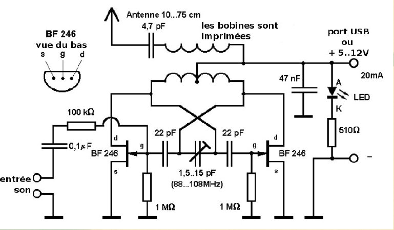 USB Mono FM Transmitter circuit