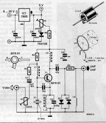 VHFUHF TV Modulator circuit