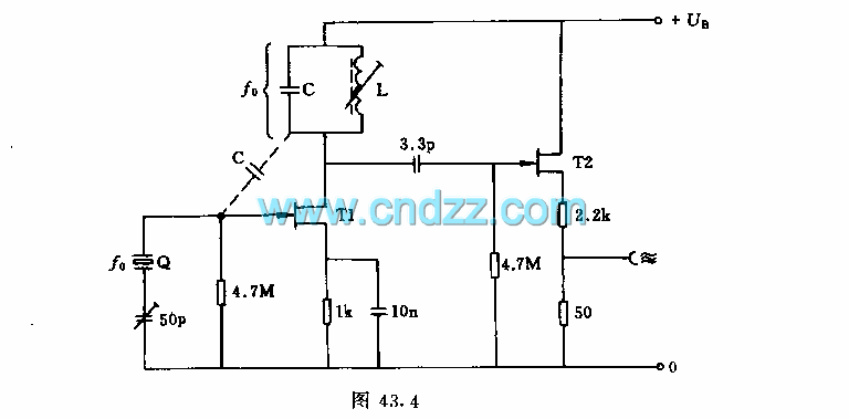 Fundamental Pierce oscillator circuit