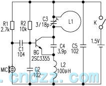 Simple long-distance wireless FM microphone circuit