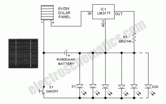 DIY Solar Birdhouse Light circuit