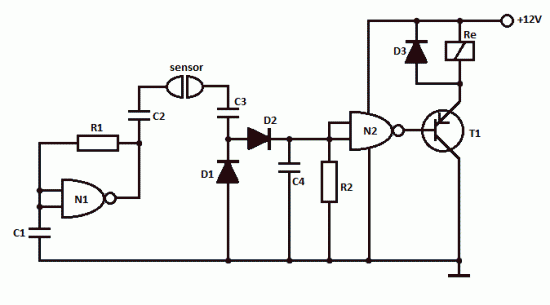 Simple water detector circuits circuit