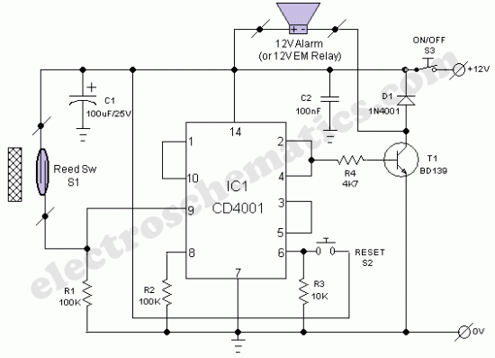 Cashbox or Locker Alarm circuit