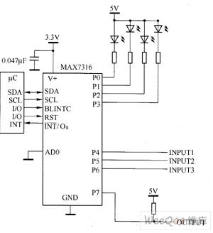 MAX7316 white LED driver circuit diagram circuit