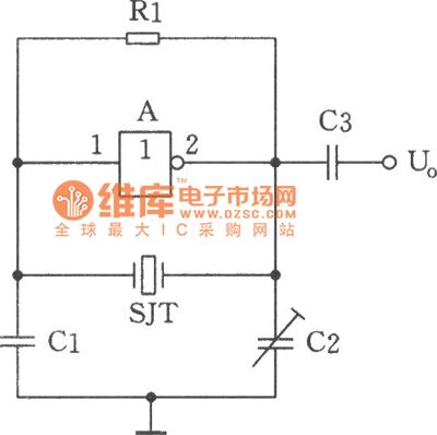 Quartz crystal sine wave oscillator circuit