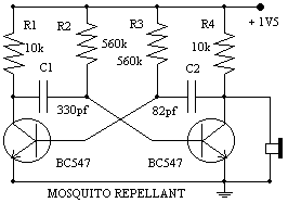 Mosquito repelant circuit
