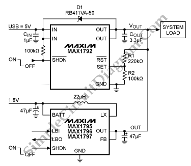 Automatic Switching for Battery USB Power Connection circuit