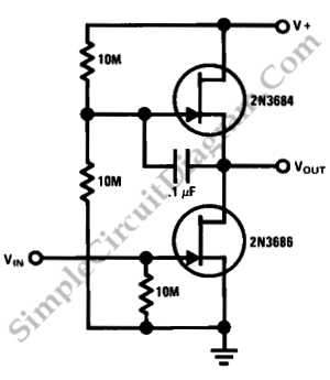 High Gain JFET Audio Amplifier circuit