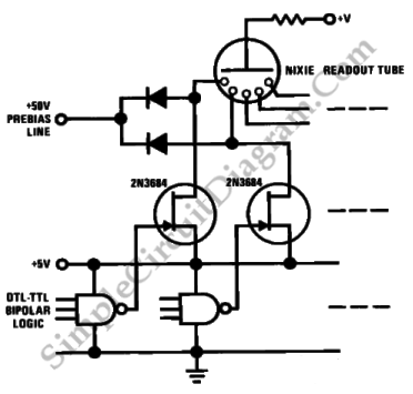 JFET Nixie Tube Driver circuit